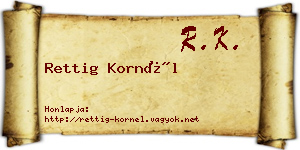 Rettig Kornél névjegykártya